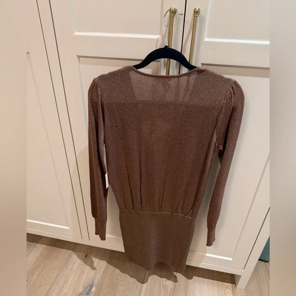 Superdown Aura mini Dress mocha metallic - Picture 3 of 5